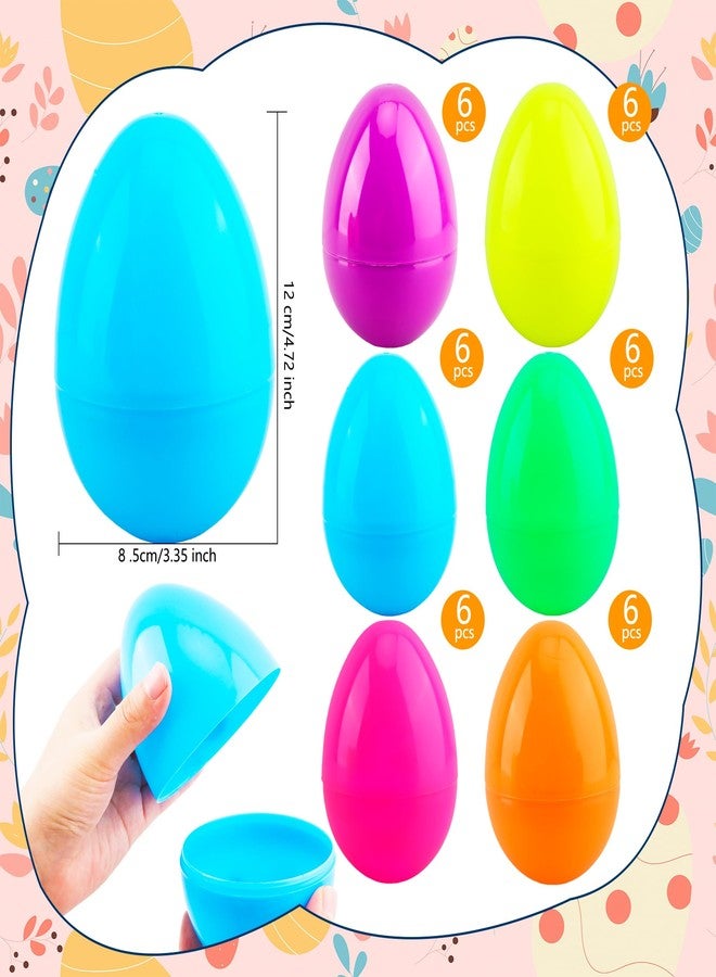 Restroma 36 Pack 5 Inch Fillable Easter Eggs Large Plastic Easter Egg Colorful Easter Eggs Empty Surprise Egg Toys for Easter Basket Stuffers Fillers Party Decor, 6 Colors - Image 2